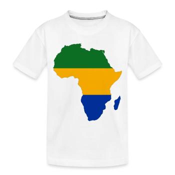 Gabon_Flagge_Afrika - Kids' Premium Organic T-Shirt - white - Front