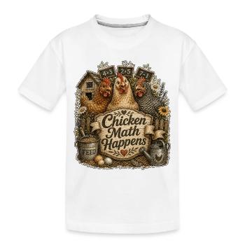 Chicken Math Happens - Kinder Premium Bio T-Shirt - Weiß - Vorne