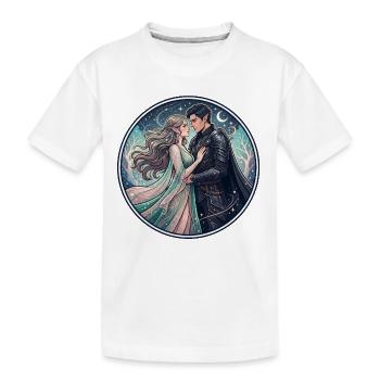 Amour des Elfes de la Nuit au Clair de Lune dans la Forêt des Étoiles - T-shirt bio Premium Enfant - blanc - Devant