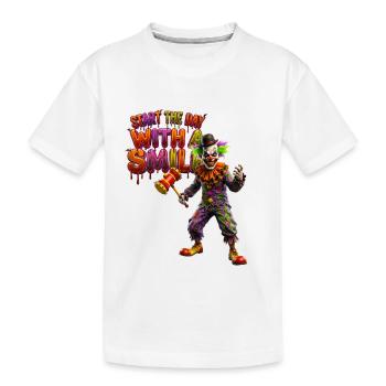Sourire de clown, t-shirt texte dégoulinant - T-shirt bio Premium Enfant - blanc - Devant