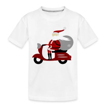 Weihnachten - Weihnachtsmann Roller - Kinder Premium Bio T-Shirt - Weiß - Vorne