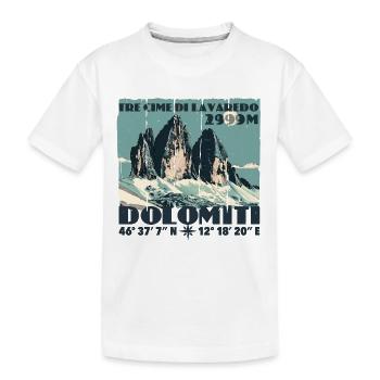 Dolomites de Te Cime Lavaredo Dolomites des Trois Pics Dolomites - T-shirt bio Premium Enfant - blanc - Devant