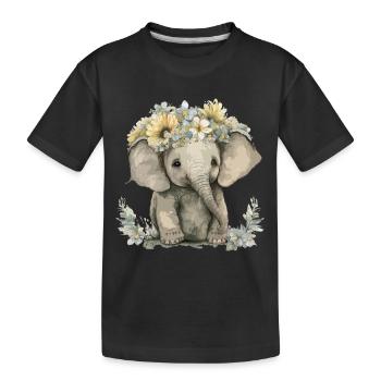 Elefanten-Baby - Kinder Premium Bio T-Shirt - Schwarz - Vorne