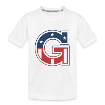 Buchstabe G USA - Kinder Premium Bio T-Shirt - Weiß - Vorne