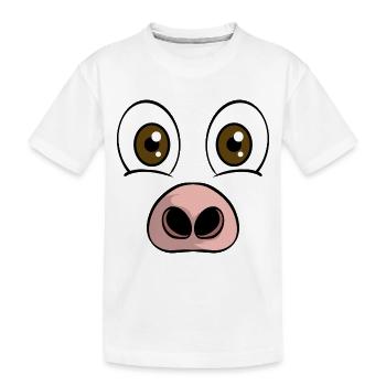Visage Cochon Animal Motif Costume - T-shirt bio Premium Enfant - blanc - Devant