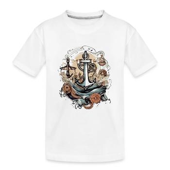 The captain's anchor - Kids' Premium Organic T-Shirt - white - Front