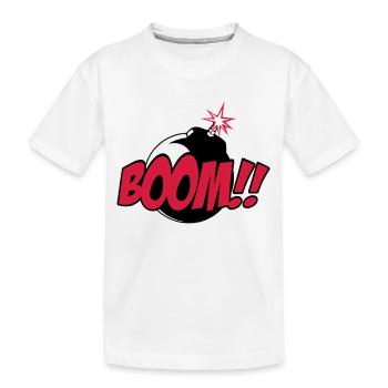 boom - comic sound - Kinder Premium Bio T-Shirt - Weiß - Vorne