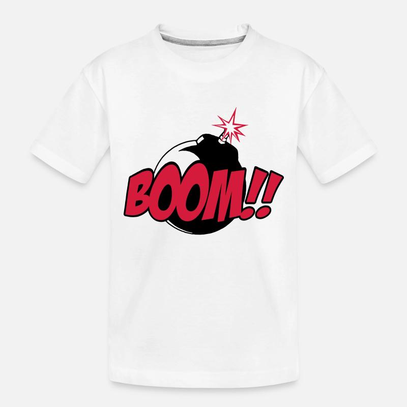 boom - comic sound - Kinder Premium Bio T-Shirt - Weiß