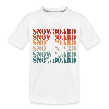 Snowboarder Wintersport Schnee - Kinder Premium Bio T-Shirt - Weiß - Vorne