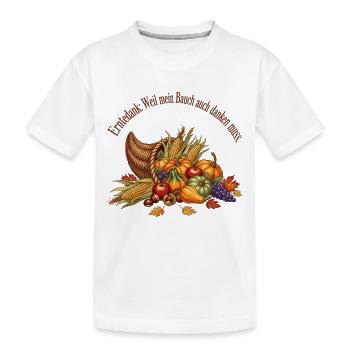 Thanksgiving : Parce que mon estomac doit aussi rendre grâce. - T-shirt bio Premium Enfant - blanc - Devant