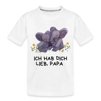 Ich hab dich lieb Papa - Kinder Premium Bio T-Shirt - Weiß - Vorne