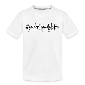 #geilertypmitglatze # geiler Typ mit Glatze - Kinder Premium Bio T-Shirt - Weiß - Vorne