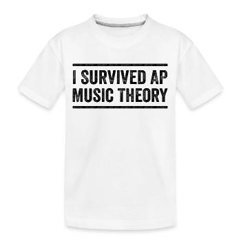 I Survived AP Music Theory Funny AP Examination - Kids' Premium Organic T-Shirt - white - Front