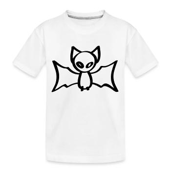 bat halloween bat - Kids' Premium Organic T-Shirt - white - Front