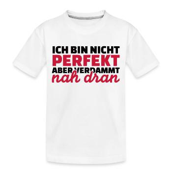 Perfekt - Kinder Premium Bio T-Shirt - Weiß - Vorne