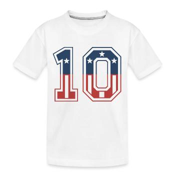 Nummer 10 USA - Kinder Premium Bio T-Shirt - Weiß - Vorne