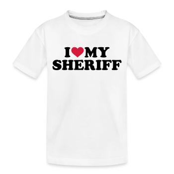 Sheriff - Kinder Premium Bio T-Shirt - Weiß - Vorne