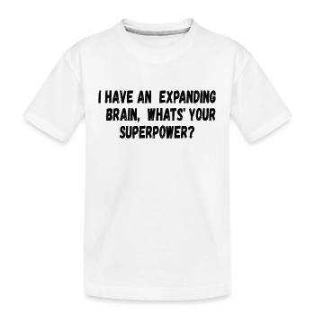 Expanding Brain Superkraft - Kinder Premium Bio T-Shirt - Weiß - Vorne