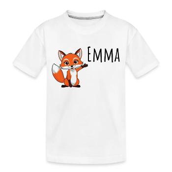 Fuchs - Mein Name ist Emma - Süßes Waldtier - Kinder Premium Bio T-Shirt - Weiß - Vorne