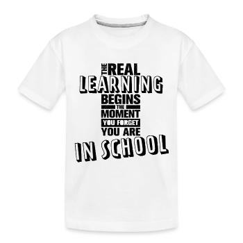 Richtiges Lernen - Schriftzug - Kinder Premium Bio T-Shirt - Weiß - Vorne