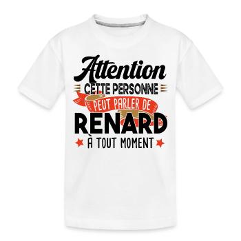 Renard Roux Animal Cadeau Forêt Nature Sauvage - T-shirt bio Premium Enfant - blanc - Devant