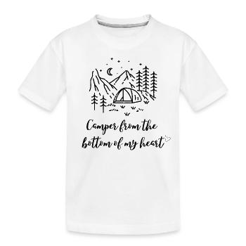 Camper from the bottom of my heart tent - Kids' Premium Organic T-Shirt - white - Front