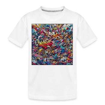 Graffiti Puls - Kinder Premium Bio T-Shirt - Weiß - Vorne