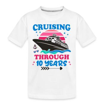 Cruising Through 10 Years Wedding Anniversary - Kids' Premium Organic T-Shirt - white - Front