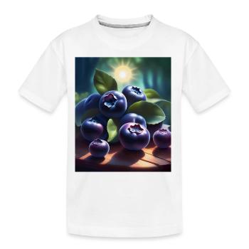 Un tas de myrtilles fraîchement cueillies - T-shirt bio Premium Enfant - blanc - Devant