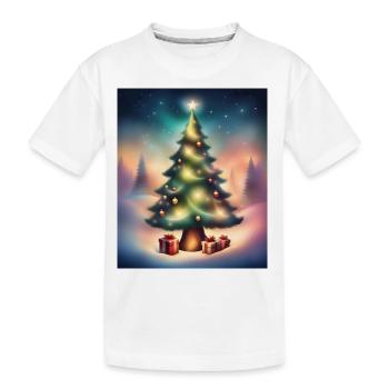 Christmas tree outside - Kids' Premium Organic T-Shirt - white - Front