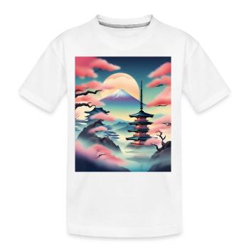 Belle vue japonaise - T-shirt bio Premium Enfant - blanc - Devant