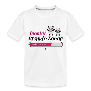 Bientôt grande sœur - T-shirt bio Premium Enfant - blanc - Devant