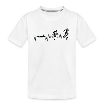 Triathlon, Swimming, Cycling, Running, Sports - Kids' Premium Organic T-Shirt - white - Front