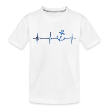 Anker Herzschlag Seemann Seefahrer - Kinder Premium Bio T-Shirt - Weiß - Vorne