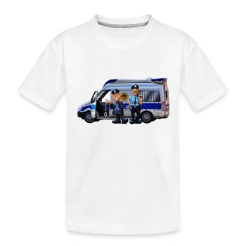Polizei Bus - Kinder Premium Bio T-Shirt - Weiß - Vorne