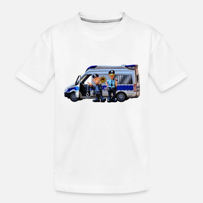 Polizei Bus - Kinder Premium Bio T-Shirt - Weiß