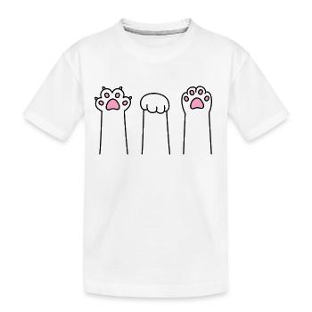 Scissors Stone Paper Cat Paw Game Cat Paws - Kids' Premium Organic T-Shirt - white - Front