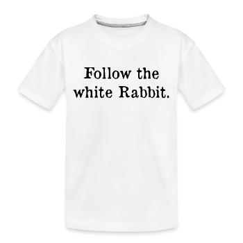 Suivez le lapin blanc - T-shirt bio Premium Enfant - blanc - Devant