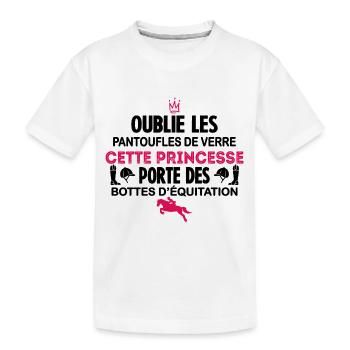 Cette Princesse Porte Des Bottes D équitation - T-shirt bio Premium Enfant - blanc - Devant
