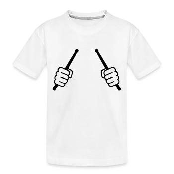 Drums - Kids' Premium Organic T-Shirt - white - Front