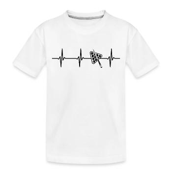 billard battement de cœur boules de billard billard joueur - T-shirt bio Premium Enfant - blanc - Devant
