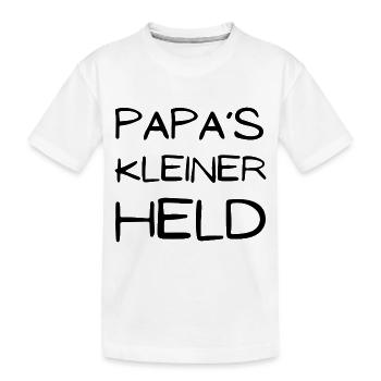 Papas kleiner Held - Kinder Premium Bio T-Shirt - Weiß - Vorne