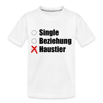 Single / Beziehung / Haustier - Kinder Premium Bio T-Shirt - Weiß - Vorne