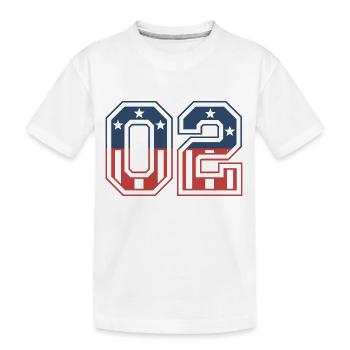 Anzahl 02 USA - Kinder Premium Bio T-Shirt - Weiß - Vorne