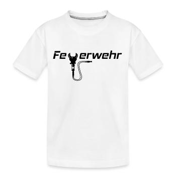 Feuerwehrschriftzug mit Schere - Kinder Premium Bio T-Shirt - Weiß - Vorne
