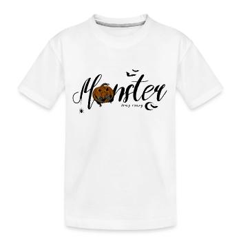 Lettrage monstre effrayant avec fantôme et citrouille - T-shirt bio Premium Enfant - blanc - Devant