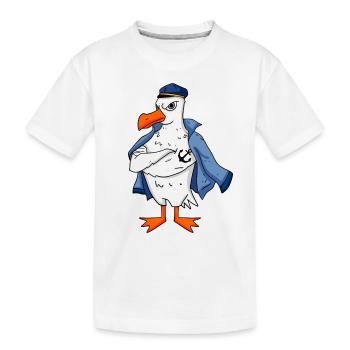 Mouette musculaire avec cadeau de mouette tatouage ancre - T-shirt bio Premium Enfant - blanc - Devant