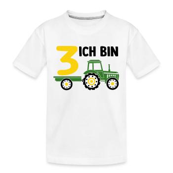 3. Geburtstag - 3 jahre kinder tracker trecker - Kinder Premium Bio T-Shirt - Weiß - Vorne
