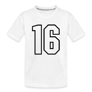 16 ans maillot numéro 16 t-shirt maillot de sport 16 - T-shirt bio Premium Enfant - blanc - Devant