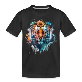 Tiger - Kinder Premium Bio T-Shirt - Schwarz - Vorne